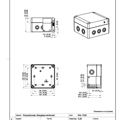 Coffret d'appareil CUBO S 125×125×75mm 