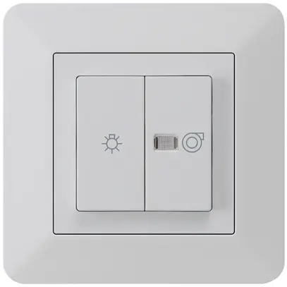 Interruttore luminoso INC kallysto.trend grigio chiaro 1/1L simb. illum.+ventil 