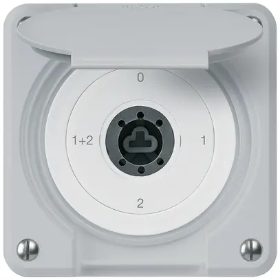 Interruttore a chiave INC robusto IP55 con copertura senza cilindro S1/1P grigio 