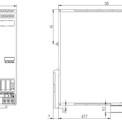Alimentazione Siemens SITOP PSU8200, IN:120/230VAC, OUT:24VDC/10A 