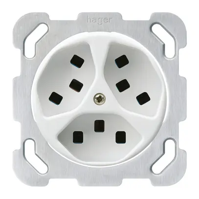 Presa INC Hager basico 3×tipo 23 B bianco 