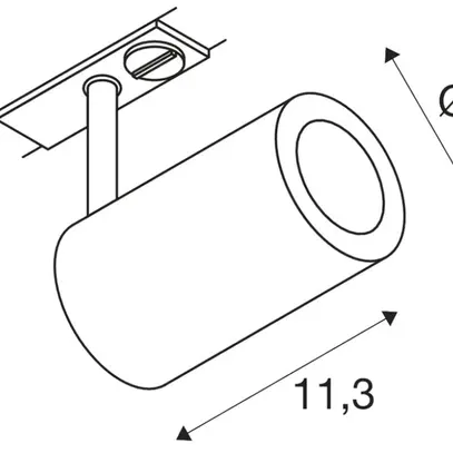Projecteur SLV ENOLA B TRACK GU10 50W adapt.1-ph. Ø67mm noir 