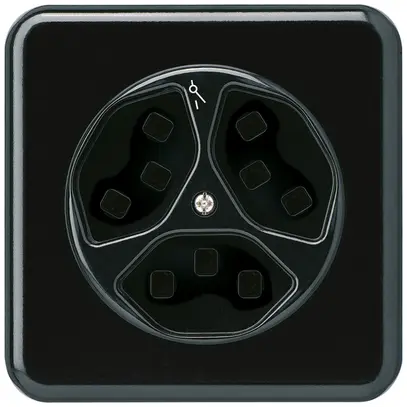 Presa INC Hager basico 3×tipo 23 1×S C nero 
