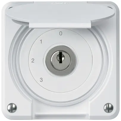 Interruttore a chiave INC robusto IP55 con copertura S5/1P bianco combinazione 