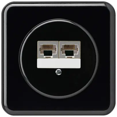 Scatola di raccordo INC basico 2×RJ45s separato nero 
