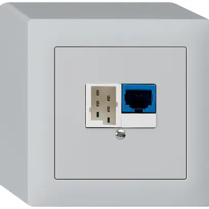 Boîte DSL AP 1×RJ45/1×T+T gris clair 