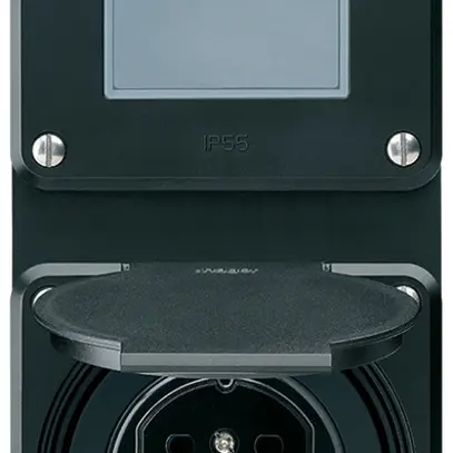 Combi INC 2×1 HA robusto sch3/tipo 15 c.morsetti a innesto c.coperchio nero 