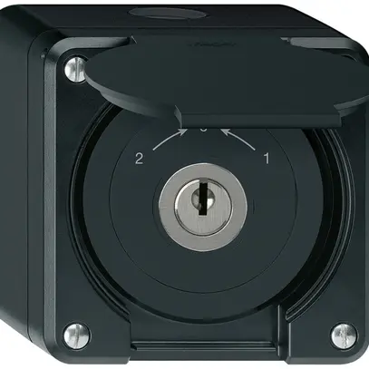 Contatto rotativo chiave AP robusto IP55 nero con coperchio invertitore 