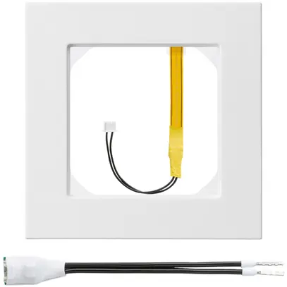 Cadre de recouvrement kallysto.pro 1×1 blanc avec éclairage jaune faible 