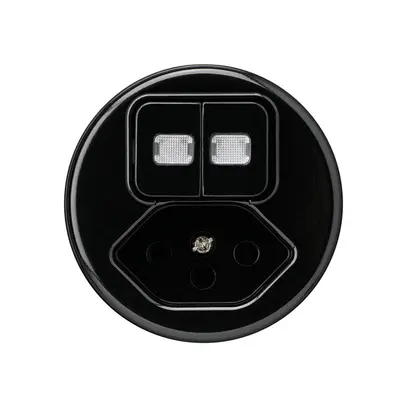 Inserto per combinazione luminosa basico 2×A-R/1L+tipo 13 nero 2 lenti 
