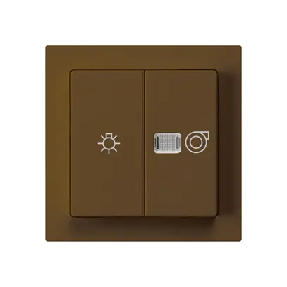 Kit frontale kallysto marrone 60×60mm con simbolo illuminazione+ventilazione 