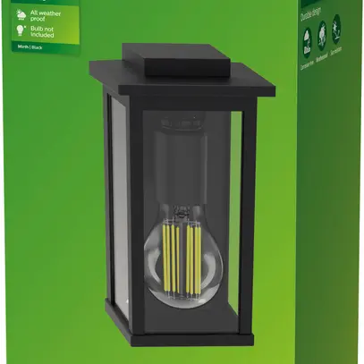 Wandleuchte Philips Mirth E27 1×25W IP44 240×140×100mm schwarz 