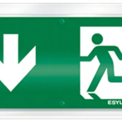 Plaque avec pictogramme ESYLUX pour SLX flèche vers le bas 