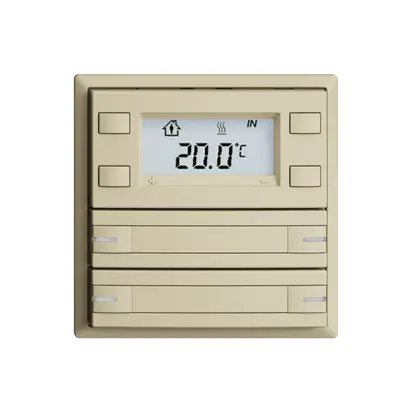 Poussoir RTH ENC KNX 4× EDIZIOdue F vanille, avec pap.+LED RGB 