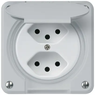 Presa INC robusto 2×tipo 13 grigio per combinazione 