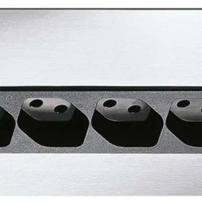 Prise AP Hager prisacucina 4×type 13 FLF noir acier inoxydable 