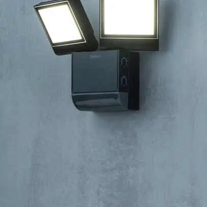 Projecteur LED theLeda S 17W 2×900lm 4000K avec détecteur de mouvement noir IP55 