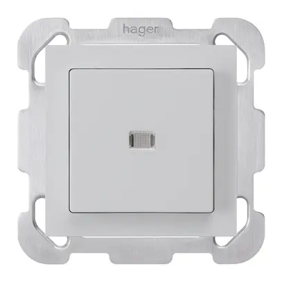 Pulsante luminoso INC kallysto A-R/2P grigio chiaro con piastra di fissaggio 