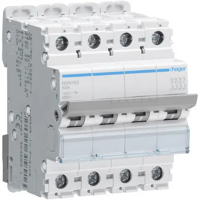 Disgiuntore Hager MCB 4P 415V tipo D 50A Icu 25kA 4UM 