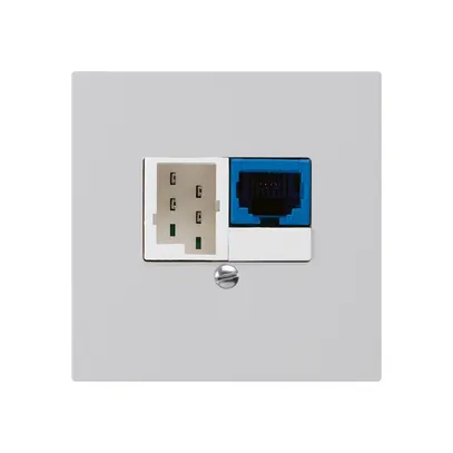 Boîte ENC DSL kallysto 1×RJ45/1×T+T gris clair 