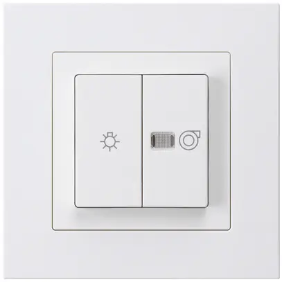 Interruttore luminoso INC kallysto.pro bianco 1/1L simbolo illumin.+ventilazione 