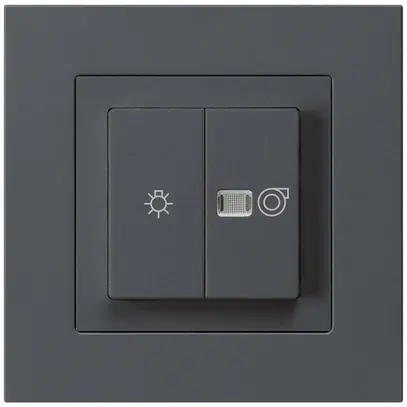 Interruttore luminoso INC kallysto.pro antracite 1/1L simbolo illuminato+ventil. 