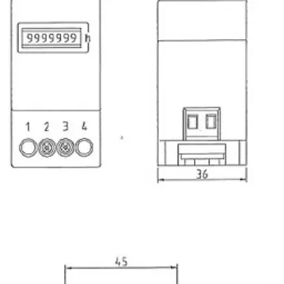 Compteur d'heures de service AMD Elbro taxxo 403, 110…120VAC, 50Hz, gris 