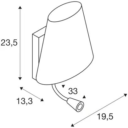 Applique SLV COUPA FLEXLED, G9 40W c.lpda d.lettura LED 1W, vetro satinato cromo 
