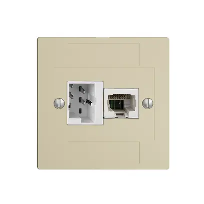 Scatola INC 1×TT,1×RJ45/u 4P EDIZIOdue ITplus ITM vanille 