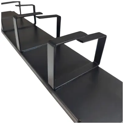 Panneau de renvoi 19" Standard-Line, 4× guide-câbles 64×86mm, 2UH, tô-ac, noir 
