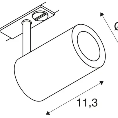 Projecteur SLV ENOLA B TRACK GU10 50W adapt.1-ph. Ø67mm argent 