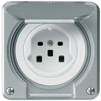 Prise ENC HA robusto type 25 avec bornes enfichables avec couvercle aluminium 