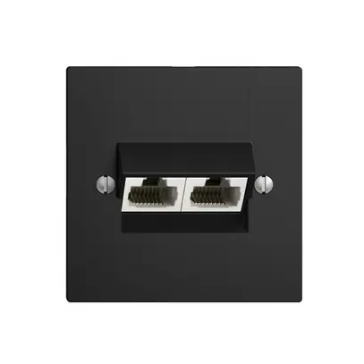UP-Dose 2×RJ45/u 4P getr. EDIZIOdue schwarz ITplus 