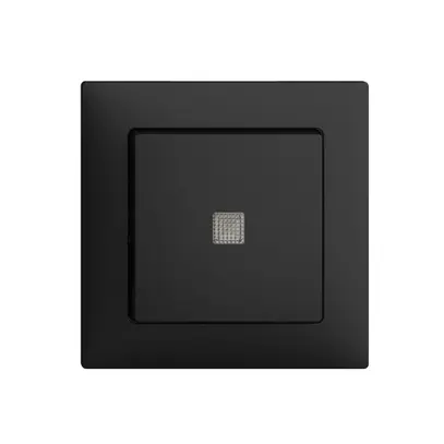 Pulsante luminoso INC EDIZIOdue A-R/1P nero con lente, LED giallo 