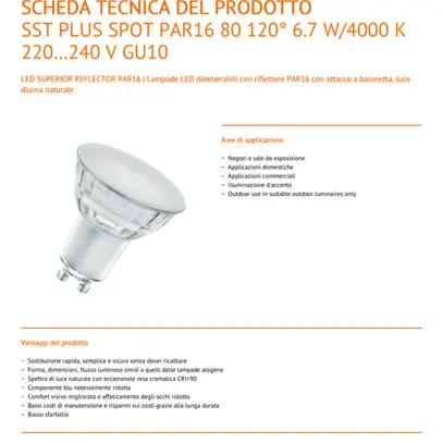 Lampe réflecteur LED LEDVANCE SUPERIOR GU10 6.7W 575lm 4000K VAR clair 120° 