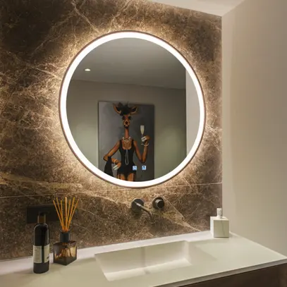 Applique LED SLV TRUKKO 80 miroir 23W 790lm 930/940/965 IP44 Ø800mm noir 