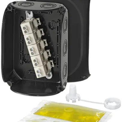 Boîte de dérivation AP Hensel WP noir 4…10mm² 5P 1200ml 63A 