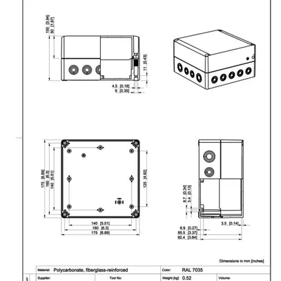 Coffret d'appareil CUBO S175×175×100 