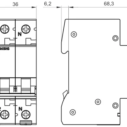 Disgiuntore Siemens SENTRON 5SL6 2P 230V C 13A 6kA 2UM 