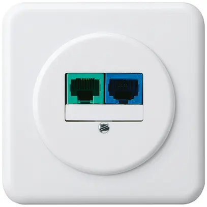 Inserto per presa INC DSL basico 2×RJ45 bianco 
