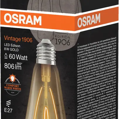 Lampe LED Osram Vintage 1906 E27 8W 806lm 822 VAR Ø64×139mm or 