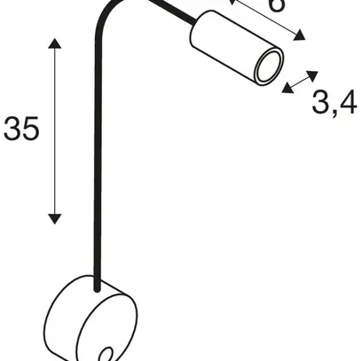 Applique LED SLV DIO FLEX PL switch 1.9W 82lm 2700K 45° socle Ø90mm blanc 