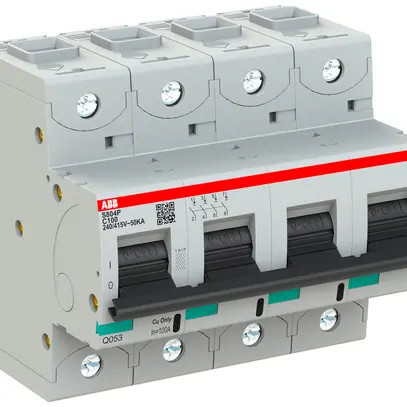 Disjoncteur ABB S804P-C100 4P 400V C-100A 50kA 6UM 