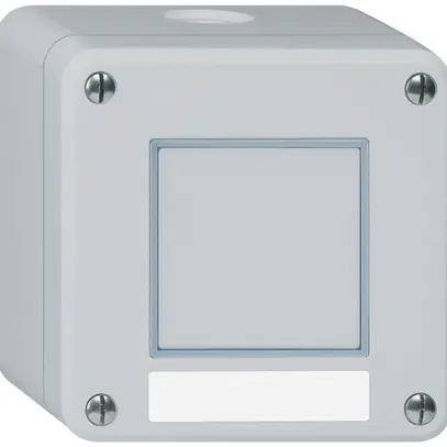 Tasto a pulsante di suoneria AP Hager robusto IP55 con placchetta grigio 