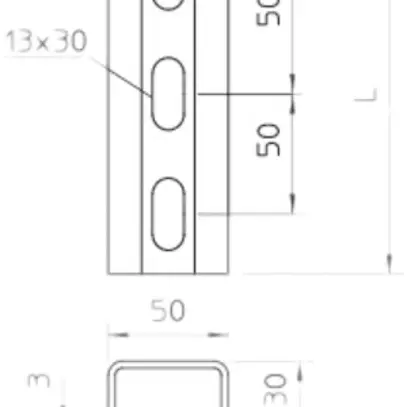 Barre profilée Bettermann 6000×50×30mm inoxydable 
