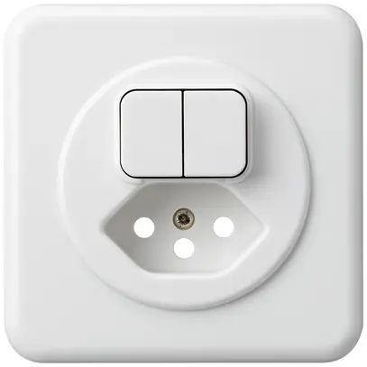 UP-Frontset basico 86×86mm weiss für Kleinkombi S1/Typ 13 mit Kinderschutz 
