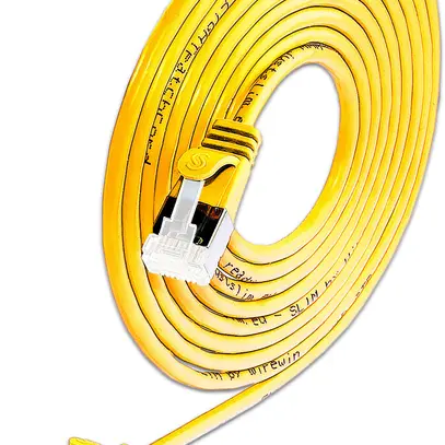 Cavo patch SLIM: 25cm, giallo, 50 pezzi Cat.6A, U/FTP, jack non infrangibile 