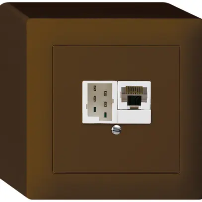 Boîte AP kallysto 1×RJ45u+1×TT83 brun 
