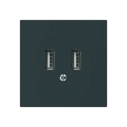 Presa di carica USB INC Hager kallysto A 240V 2400mA nero 