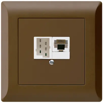Scatola INC kallysto.line 1×RJ45u+1×TT83 marrone 